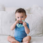 Itzy Ritzy Silicone Teether With Rattle; Rattle Teether Features Rattle Sound, Two Silicone Teething Rings And Raised Texture To