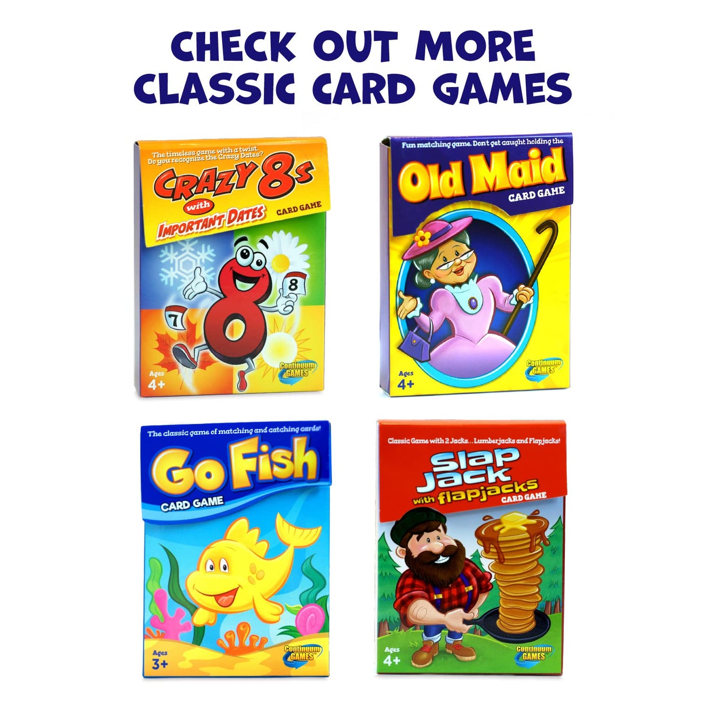 Continuum Games Old Maid Classic Card Game for Kids - Ages 4+, Multicolor, Cardstock, Model CG1607