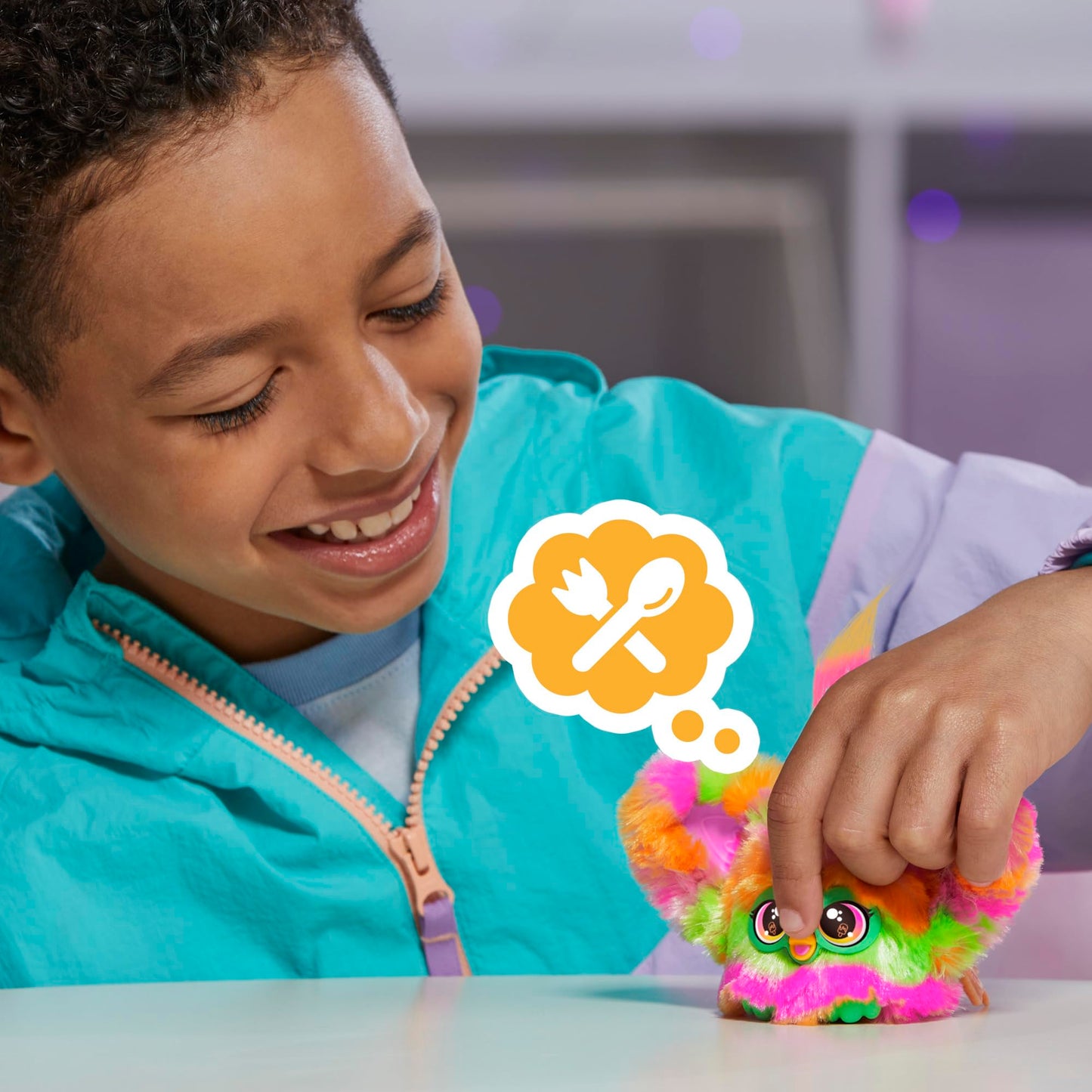 Furby Furblets Par-Tay Mini Friend, 45+ Sounds, Disco Music, Speaks Only Furbish, Electronic Plush Toys For Girls & Boys, Interactive Pets, Multicolor, 6+
