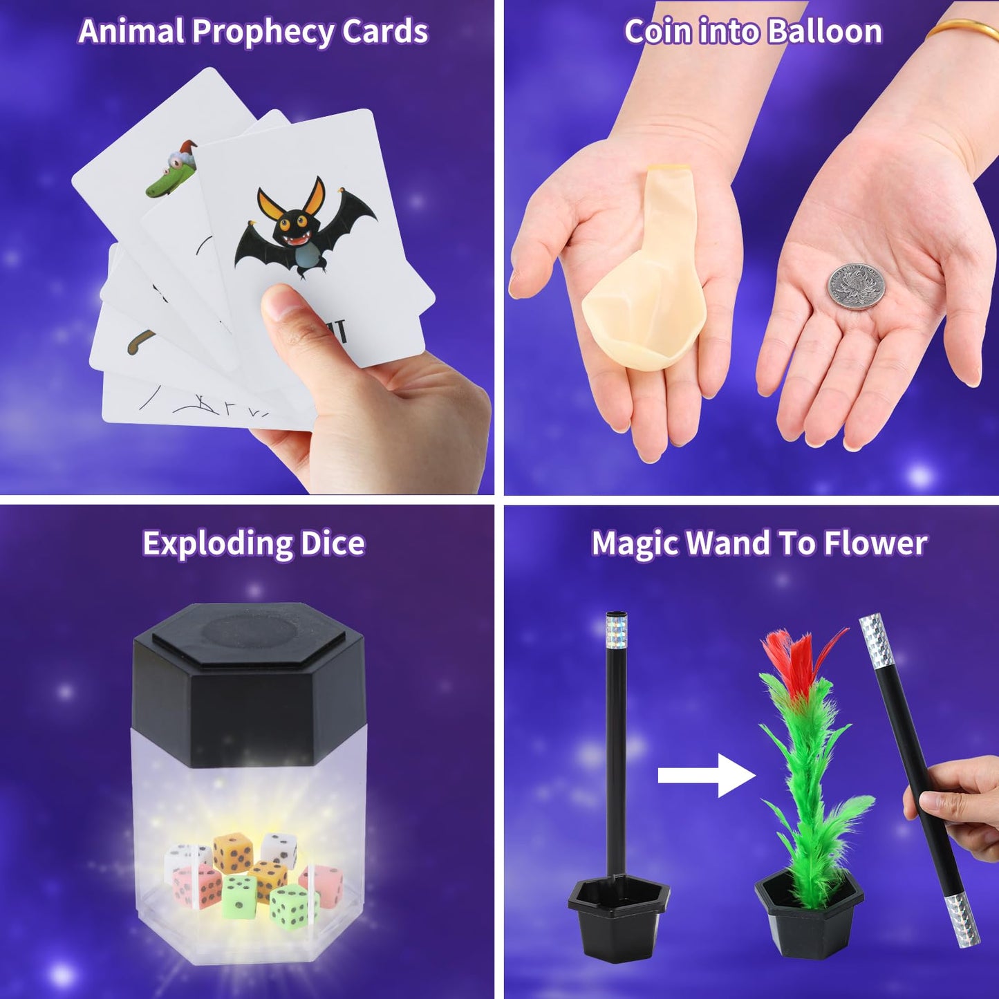 Skirfy Magic Set-Magic Tricks For Kids Age 8-10,100+ Kids Magic Kit Age 6-8, Magic Starter Kit With Dice Magic Trick, Magic Wand