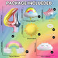 4Th Birthday Decorations Girl, 4Th Rainbow Birthday Balloons Set With Sun Rainbow Gradient Stars And 40 Inch Number 4 Foil Ballo