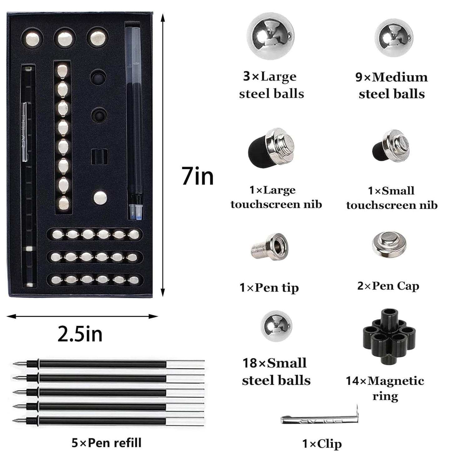 Wqwquu Fidget Pen,Magnetic Pen, Decompression Magnetic Toy Pen,Magnet Pen Fidget Toy Relieve Pressure Novel Toy Gift For Kids Or Friends! (Big Blue)