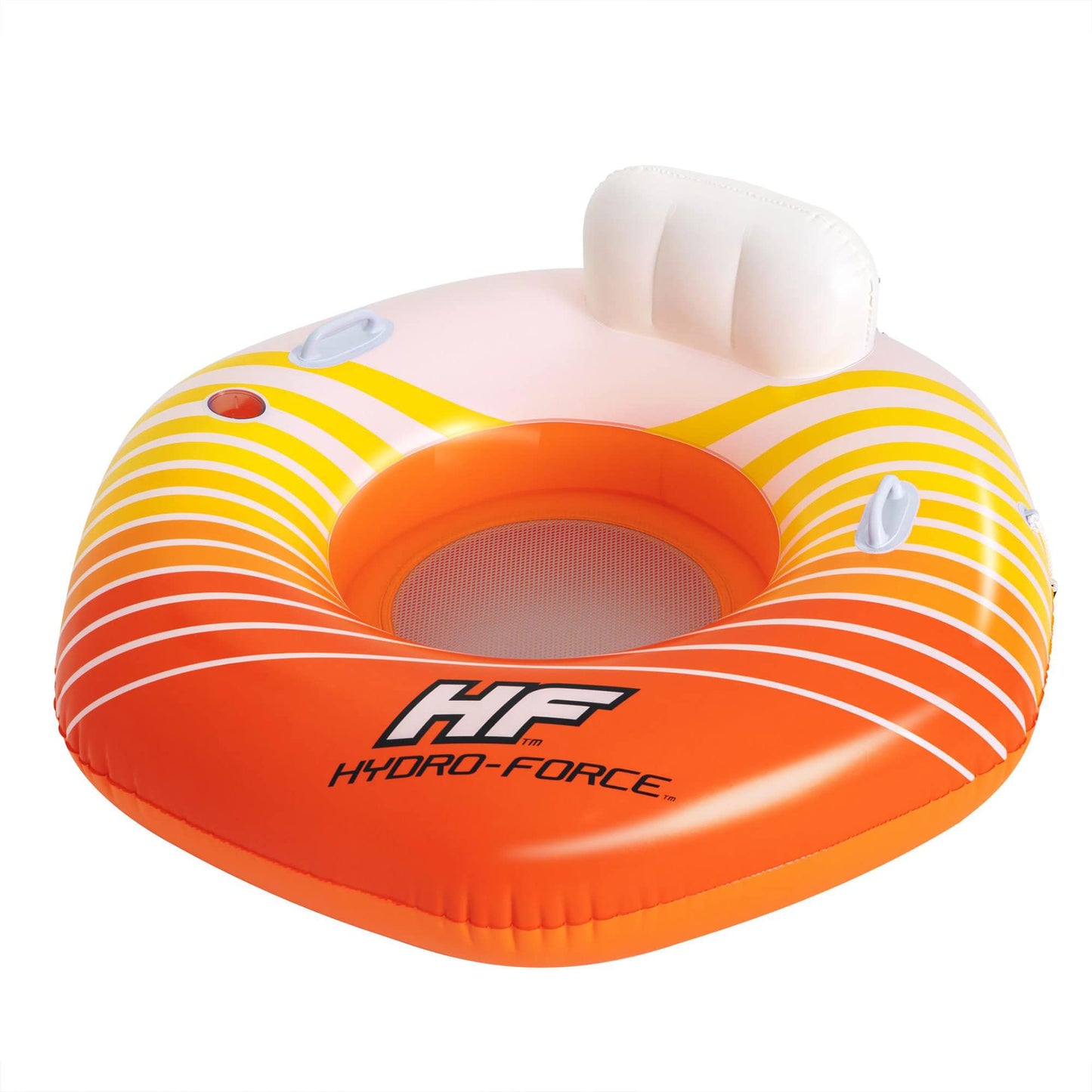 Hydro-Force 43399E Swimming Pool, Lake, River, Beach Inflatable PVC Clasp N Go Inner Tube Ring Float with Cup Holder, Sunkissed 