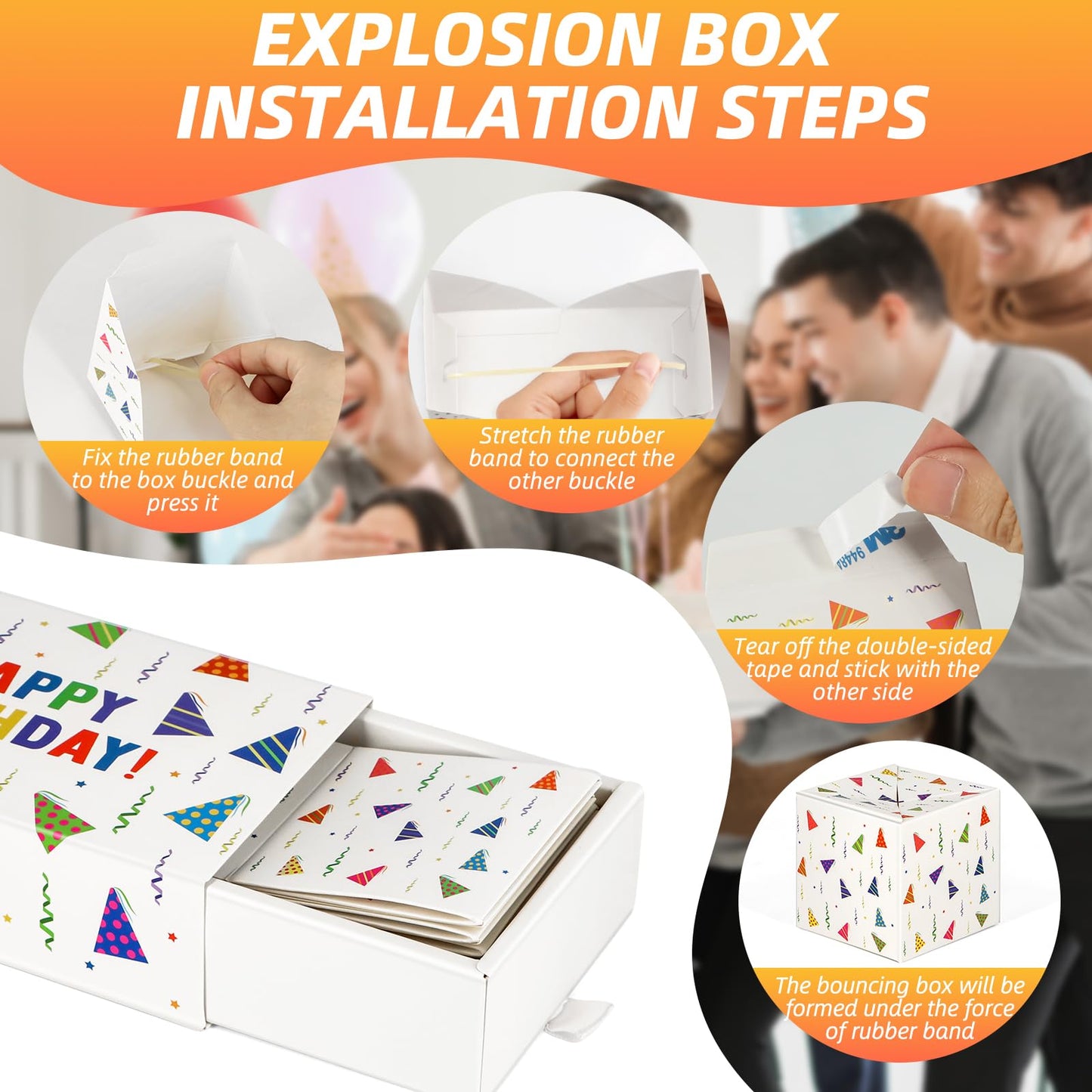 Giftota Happy Birthday Surprise Gift Box Explosion For Money, Money Gift Box Explosion With Confetti, Pop Out Money Gift Box, Mo