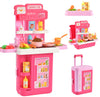 Playhiland Kids Kitchen Playset, 4 in 1Play Kitchen for Kids Ages 4-8, Converted into a Trolley Box, 41Pcs Play Kitchen Accessor