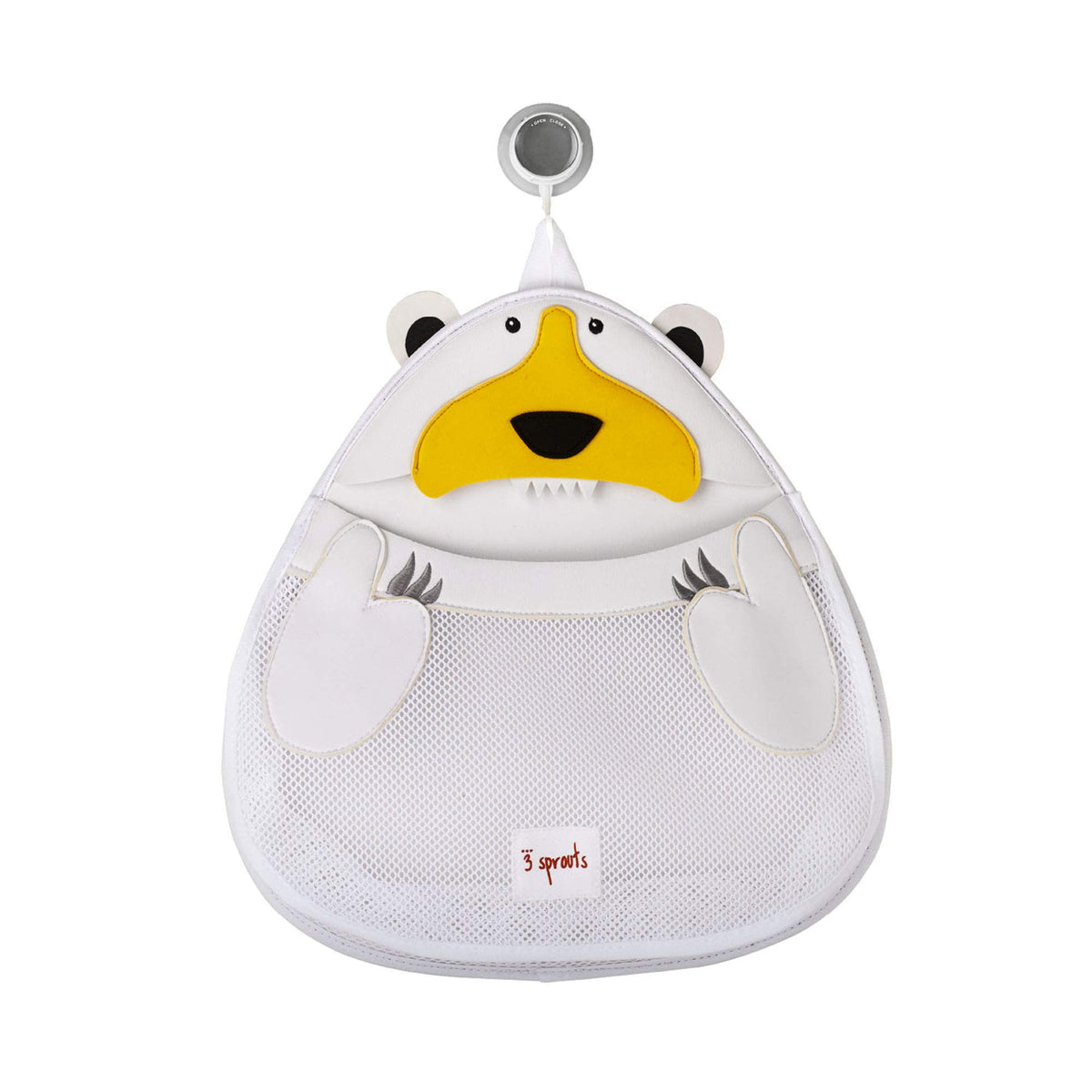 3 Sprouts Bath Toy Storage Bag, Polar Bear, White