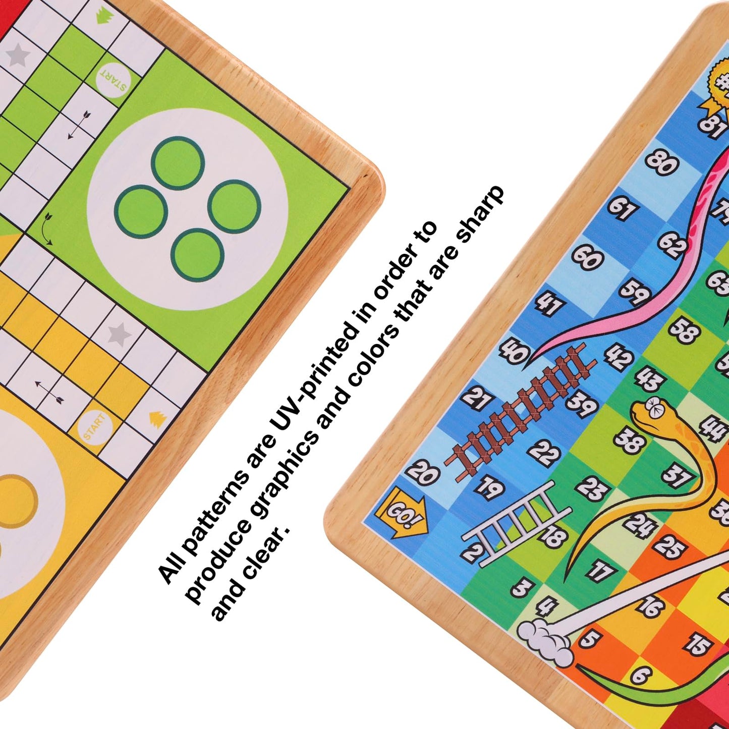 Crobyi 12 Inches Ludo Board Game + Snakes&Ladders Board Game, 2 In 1, Classic Board Game For Adults And Kids, Including 1 Game B