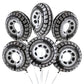 Deermon 30 Inch Black Car Wheel Tire Party Balloons, Classic Large Racing Car Hot Wheels Mylar Foil Balloon For Men and Boys Rac
