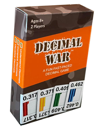 Math Magic Decimal War Card Game - Cardstock - Multicolor - Read and Compare Decimal Numbers