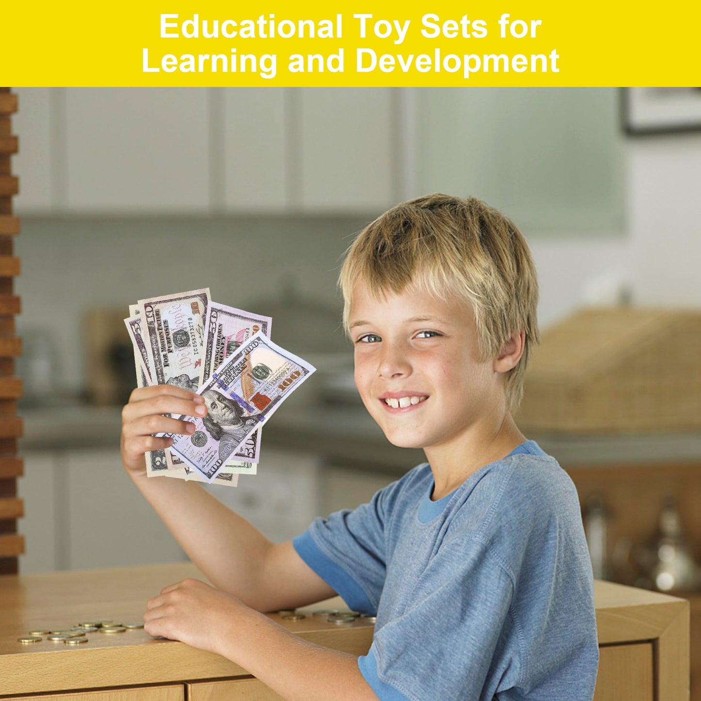 BSSuperU 210 Pcs Movie Prop Money Copy Money Play Money , Education Learning Toy for Music Video, Develops Early Math Skills