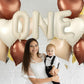 40 Inch Cream One Balloons, Large Letter Balloons For 1St Birthday, One Foil Helium Balloons, Mylar Big Beige Alphabet Balloons,