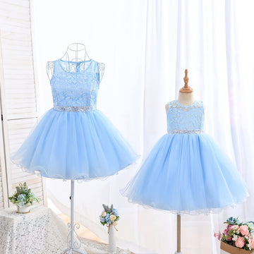 Cosplay Life Floral Dress - Matching Girls and mature-themed Sets for Weddings  Parties  Dress-Up Fashion (Baby Blue  7YRS)