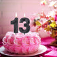 2 inch Black 13 & 31 Birthday Candles, 3D Diamond Number 13rd & 31st Cake Topper for Boys Girls Birthday Party Decorations Theme