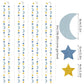 Blue-Gold Silver Party-Decorations Moon-Star Garland - 62Ft Twinkle Little Star Hanging Streamers Banner,Eid Ramadan Mubarak Dec