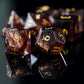 Udixi Red Hair Glass Dnd Dice Set 7Pcs Glass Dice Set With Gift Box For Dungeons And Dragon D&D Tabletop Game