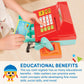 Battat Toy Cash Register for Kids - 49Pc Set with Money & Scanner - Red, Medium, Plastic, Model BT4681Z