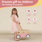 Wooden Baby Walker,Push Walker Bus For Boys And Girls, Stand & Learn Push Walker For Toddlers 1-3 Years Old Pink
