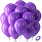 Bezente Purple Balloons Latex Party Balloons - 100 Pack 12 Inch Round Helium Purple Balloons For Wedding Graduation Halloween Bi