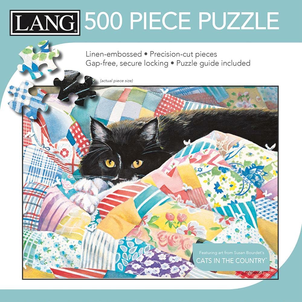 Lang Grandma'S Quilt Cat 500 Piece Jigsaw Puzzle