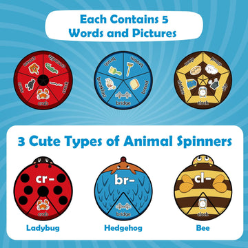 Kasfalci Blends & Digraphs Cards, Phonics Games,Speech Therapy Toys For Toddlers Kids,Learn To Read, Spelling Reading Learning S