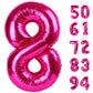 Hot Pink 8 Balloon, Number Balloons 40 Inch, 8Th Birthday Decorations For Girls, Birthday Balloons, Hot Pink Party Supplies, Num