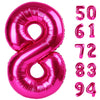 Hot Pink 8 Balloon, Number Balloons 40 Inch, 8Th Birthday Decorations For Girls, Birthday Balloons, Hot Pink Party Supplies, Num