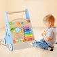 INFANS Wooden Baby Walker, Montessori Walker with Multiple Activity Toys, Storage, Push Toys for Infant Learning to Walk, Sit to