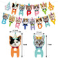Tsj Happy Birthday Cat Birthday Banner, Cat Face Party Banner, Kitty Cat Theme Party Bunting Decoration For Cat Adoption Birthda