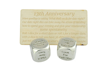 13 Year Anniversary Metal Date Night Dice - Create a Unique 13th Anniversary Date Night