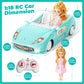 UMONIE Remote Control Car, RC Cars for Girls, Rechargeable RC Racing, 1:18 Scale 2.4Ghz RC Car Toy for Kids with Doll, Rc Toys C