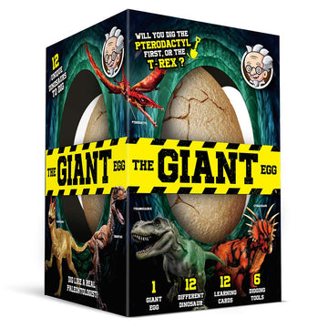 Xxtoys Dinosaur Egg Dig Kit, Unearth A Jumbo Dino Egg With 12 Unique Large Surprise Dinosaur Toys, Ideal Educational Stem Toys And Gifts For Kids Aged 5-7, Suitable For Party And Easter