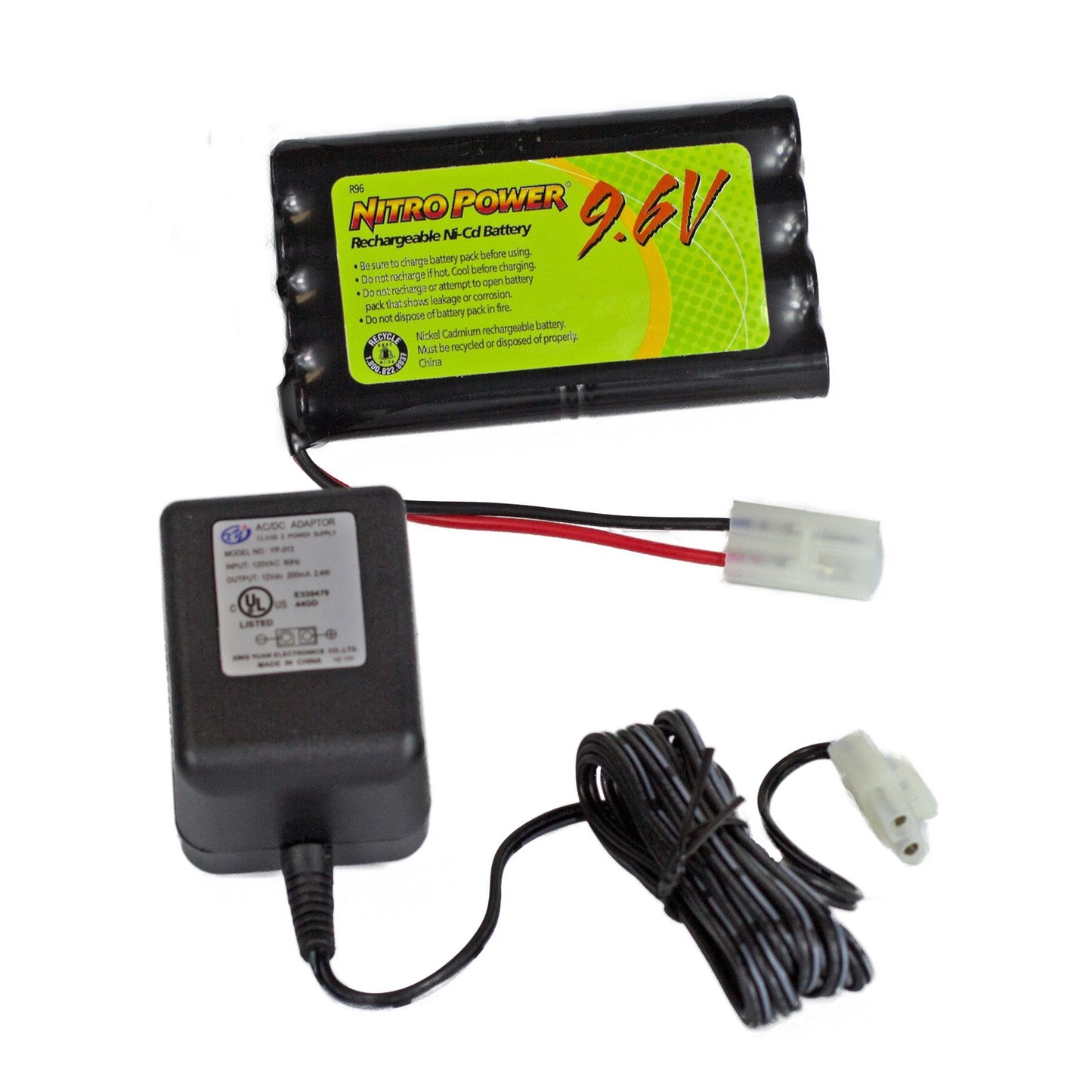 ULTRALAST 9.6V Nitro NiMH Battery & Charger, 700mAh, Black, Model R96K