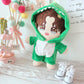 Niannyyhouse Dinosaur Suit 20Cm(7.8In) Plush Doll Clothes Onesies + Shoe 2-Piece Set Green Pajamas (Green)