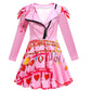 Wyyxyb Girls Bridget Costume Birthday Party Dress Halloween 4 Descendants Cosplay Outfits(9-10 Years,Pink)
