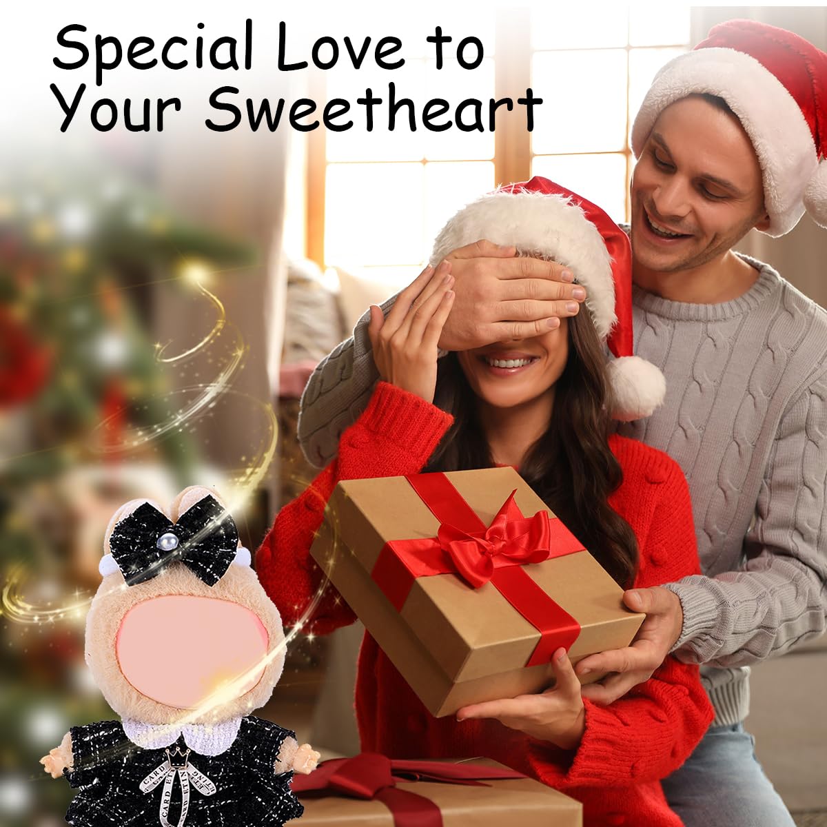 17cm Doll Clothes Set  enhanced Jeans & Knitted Sweater Outfit for 17cm 15cm Dolls  Cute Dress Up Fashion  No Doll Included (Black  17cm/15cm)