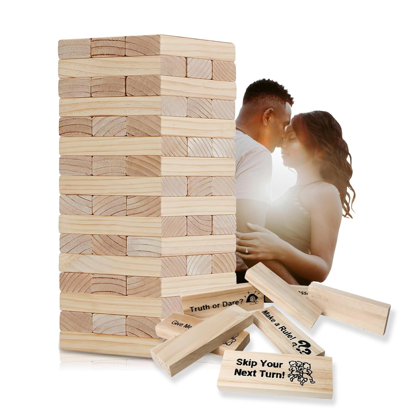 Lust Tower Jenga Game for mature-themeds mature-themed Block T ower Gaming  48Pcs Couples Tumbling to wer Stacking Blocks Ga me for Grown-Ups-1 Set
