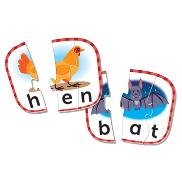 Learning Resources 3-Letter Word Puzzle Cards, Kindergarten Readniness, Self Correcting Puzzles, Ages 3+