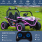 Alinux 24 Volt 10Ah Ride On Car Utv 2 Seater, Kids Electric Car, Metal Frame, Brake&Gas Pedal, Eva Tires, Bluetooth,Purple Pink