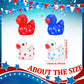 Arrowbash 60 Pieces Patriotic Mini Resin Ducks Small 4Th Of July Ducks Bulk Mini Resin Animals Red White And Blue Duck For Indep