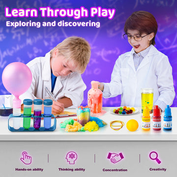 Science Kits For Kids - 50 Experiments Science Kit For Kids Age 6-12 Year Old, Stem Educational Science Toys Gifts For Girls Boy