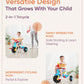 KRIDDO 2 in 1 Kids Tricycle for Ages 18 Months to 3 Years, Carbon Steel, EVA Wheel, Classic Color, Model TC005
