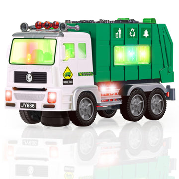Toy Garbage Truck & Fire Truck & Container Truck Toys for Toddler 1 2 3 4 5 6 Year Christmas Birthday Gifts, Trucks Car Toys wit