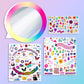 Fashion Angels Sticker Collage Mirror Design Set - 1 Round Rainbow Mirror To Hang Or Stand, 3 Stickers Sheets With 200 Reusable Sticker Decals - Develops Creativity And Confidence - Ages 8 And Up