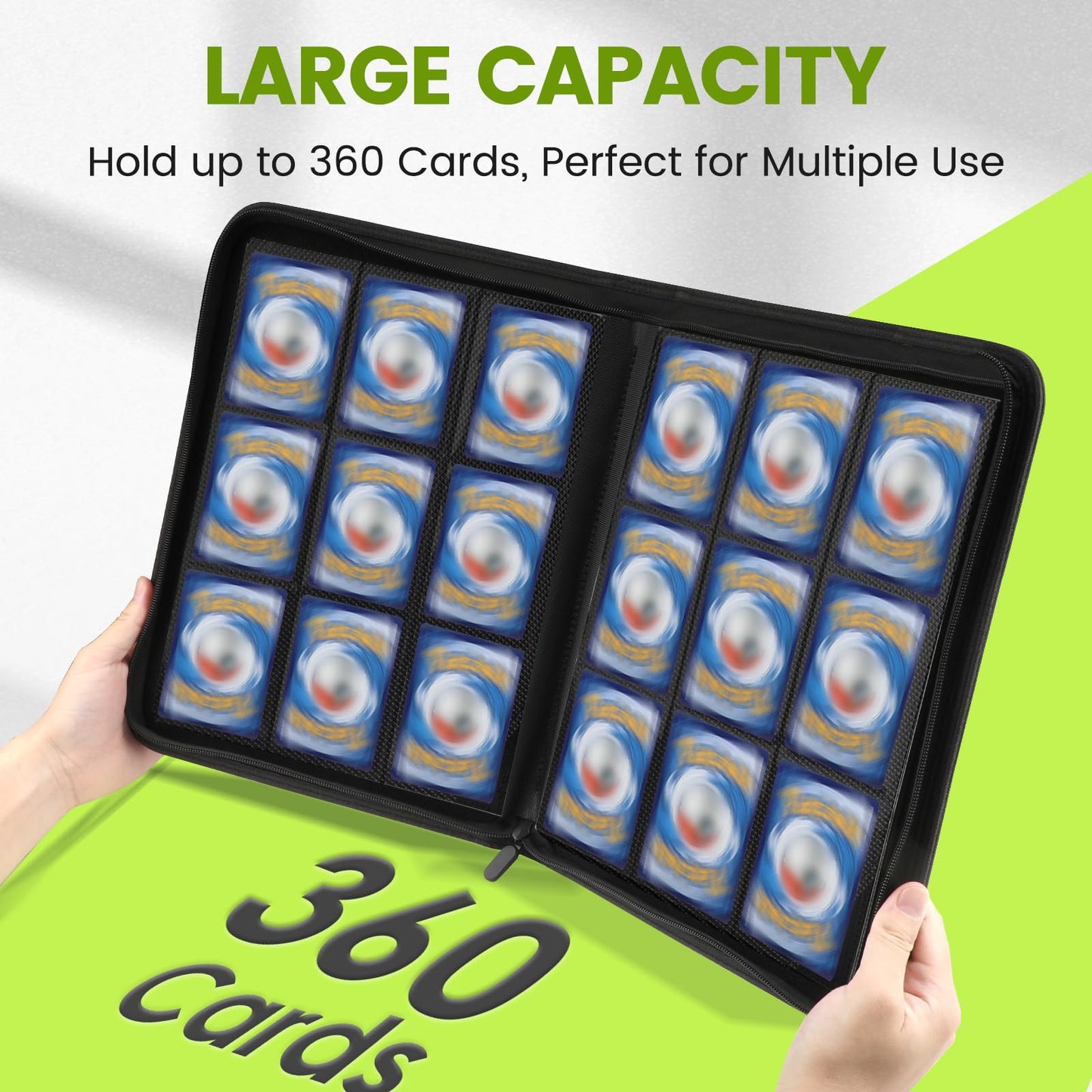 9 Pocket Card Binder  enhanced Ringless Trading Card Binder 360 Side Loading Pocket PU Card Collection Binder  Sturdy Collectible Card Albums Card Folder for MTG  TCG  Sports Cards  Game Cards-Blue