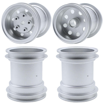 Hobohy Cw-01 Aluminum Wheels Hub Rims For Tamiya Cw01 Chassis Lunch Box Midnight Pumpkin Rc Car Upgrade Parts (Silver)