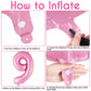 AIQINHU Pink Foil Number 19 Balloon, 40 Inch Giant Mylar Helium Balloon for 19th Birthday Party Decorations