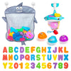 Comfylife Baby Bath Toy Organizer - Bath Toy Storage For Shower - Bathtub Toy Organizer Includes Foam Bath Toys (Numbers & Lette