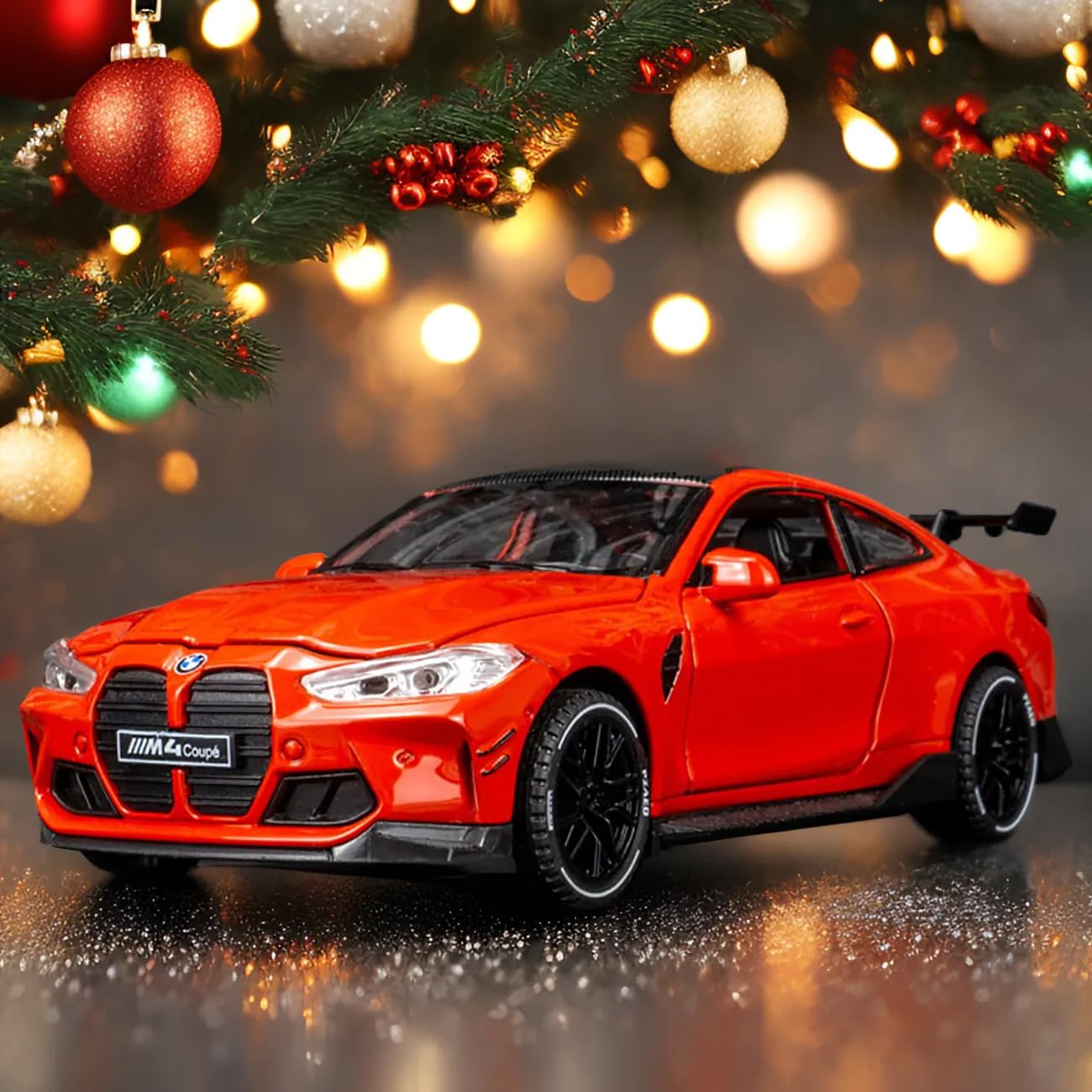 Erbadihago Toy Cars Compatible For Bmw M4(M Performance Parts ) 1/32 Metal Model Car Pull Back Car Toys With Light And Sound Toy
