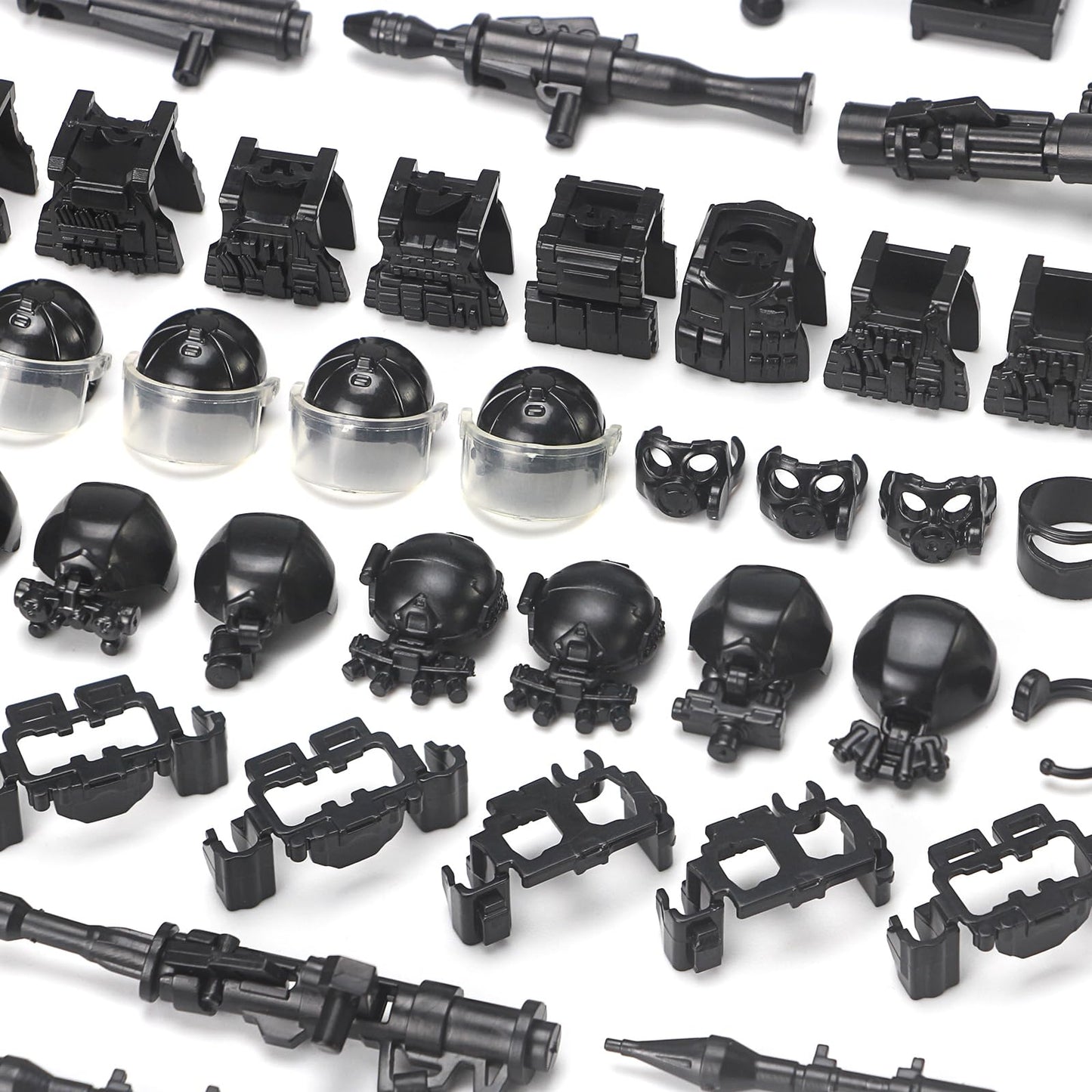 Feleph SWAT  Pack City Police Toy Set for Policeman Figures  Black Modern Military Bricks Kit Gear Accessories Building Blocks Compatible with Major Brand