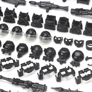 Feleph SWAT  Pack City Police Toy Set for Policeman Figures  Black Modern Military Bricks Kit Gear Accessories Building Blocks Compatible with Major Brand